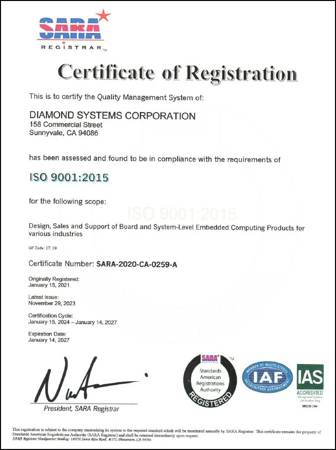 2018 ISO Certificate